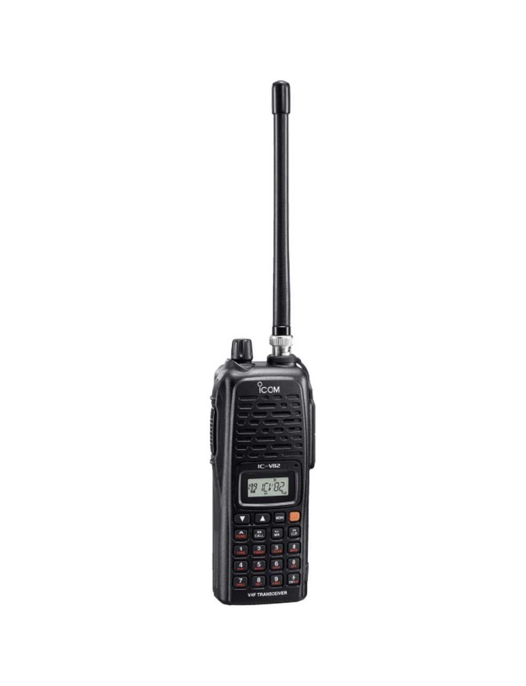 High-power Icom IC-V82 handheld transceiver from Digix, highlighting its robust build and digital-ready interface isolated on a white background.