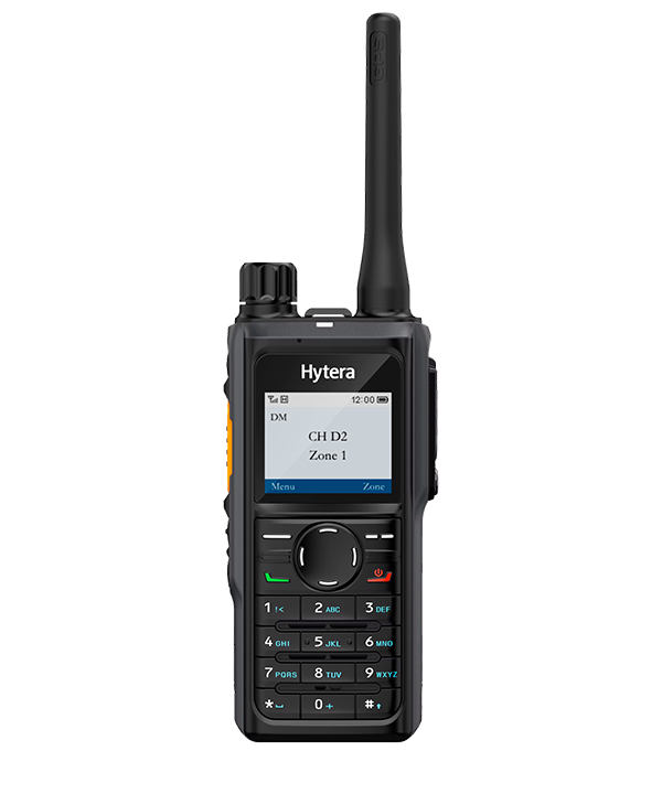 Slim Hytera HP686 digital handheld radio supplied by Digix, highlighting its stylish design and high-resolution screen on a white background.